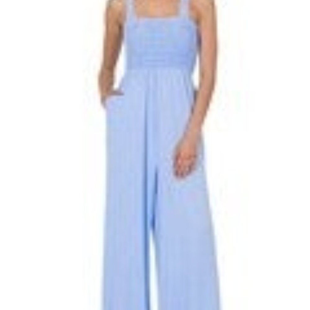 Smocked Top Jumpsuit with Pockets